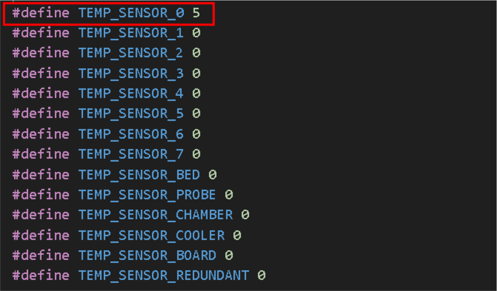 Thermistor selection Marlin