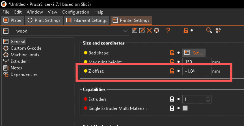 Z-Offset Adjustment prusa slicer