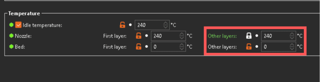 Print temperature prusa slicer.